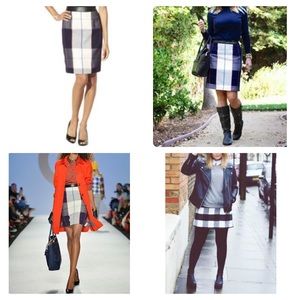 Merona Red White Blue Plaid Career Suit Sz 8